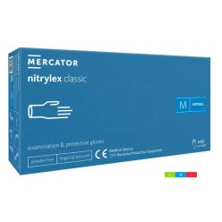 Púdermentes Nitril kesztyű S 100db